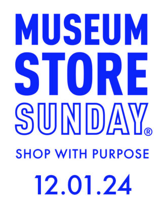 Logo that says Museum Store Sunday Shop with Purpose 12.01.24