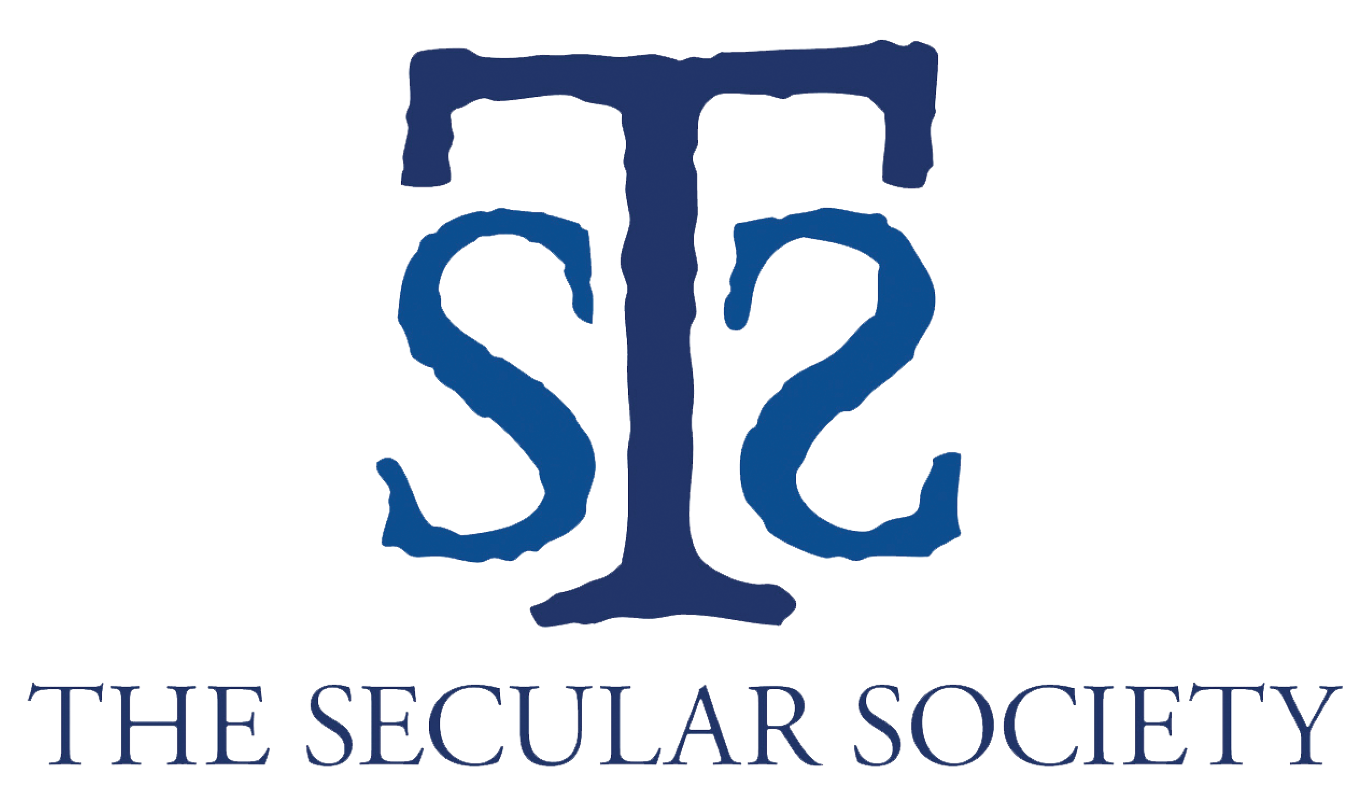 The Secular Society logo: a Large blue 